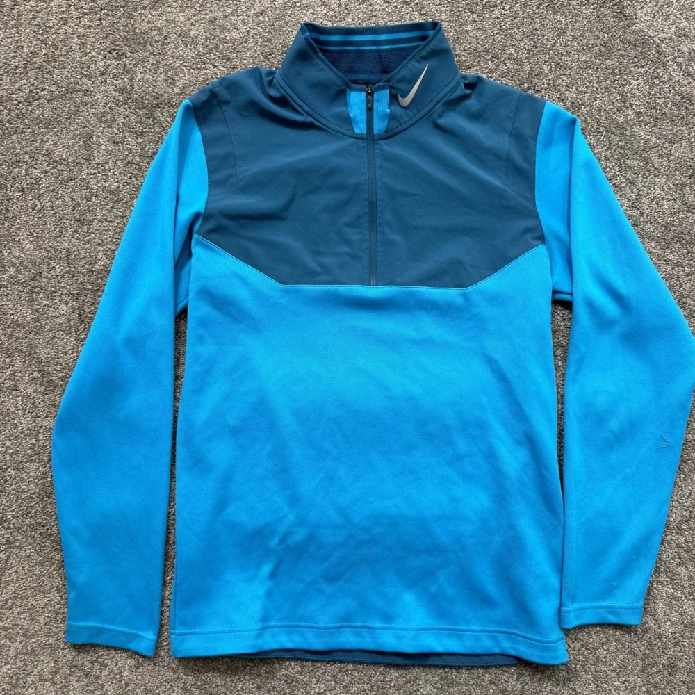 Nike Golf Tour Performance Dri-FIT Quarter Zip Pullover Blue 639883-413 Mens S